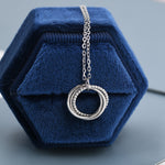 Three Interlocking Beaded Circles Pendant Necklace