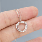Three Interlocking Beaded Circles Pendant Necklace