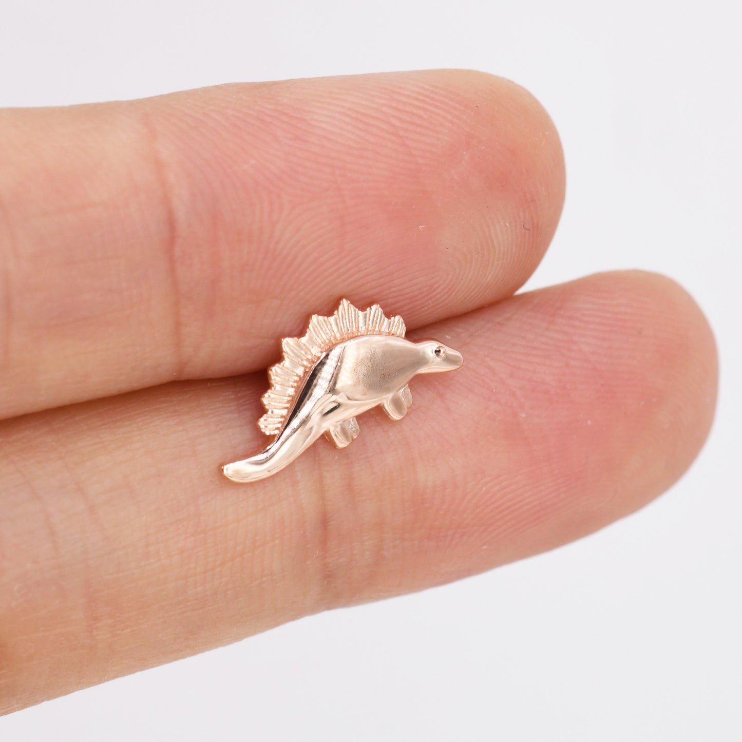 Super Cute Little Stegosaurus Dinosaur Stud Earrings in Sterling Silver
