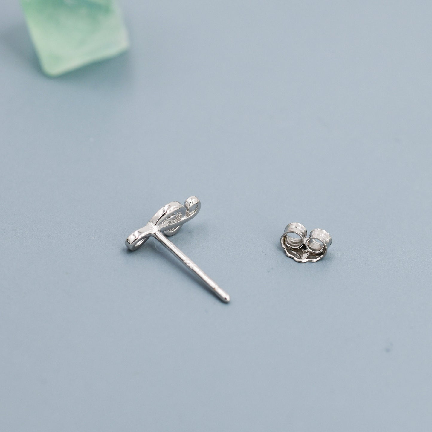 Sterling Silver Treble & Bass Clef Mismatched Stud Earrings, Asymmetric Music Earrings, Melody Earrings