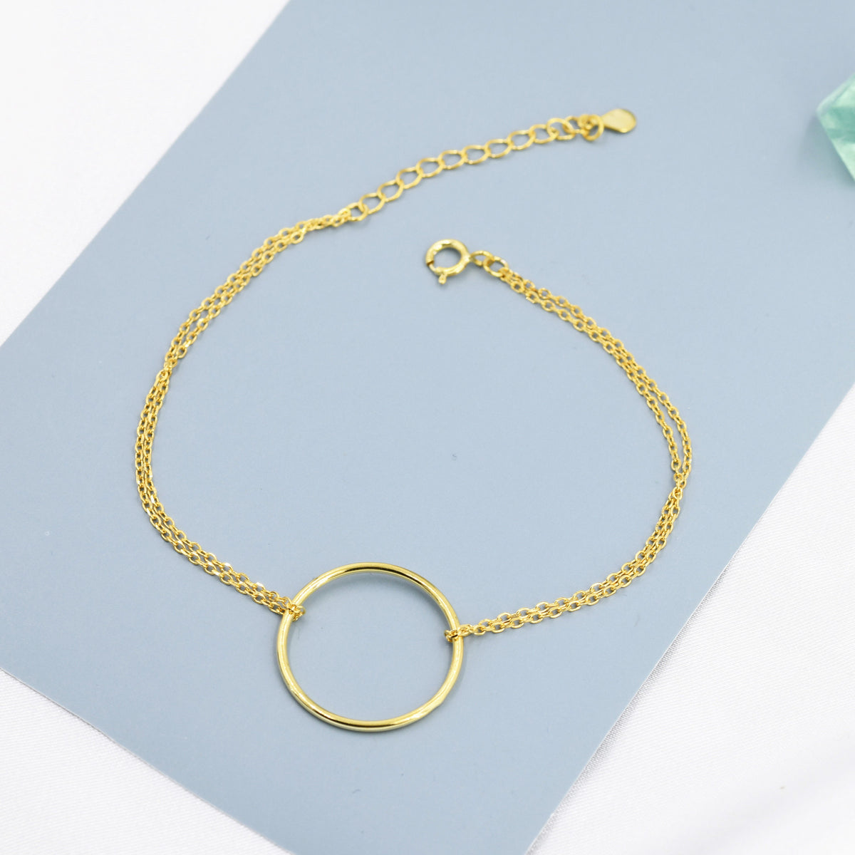 Open Circle Bracelet in Sterling Silver, Silver or Gold or Rose Gold, Geometric Circle Bracelet, Minimalist Jewellery