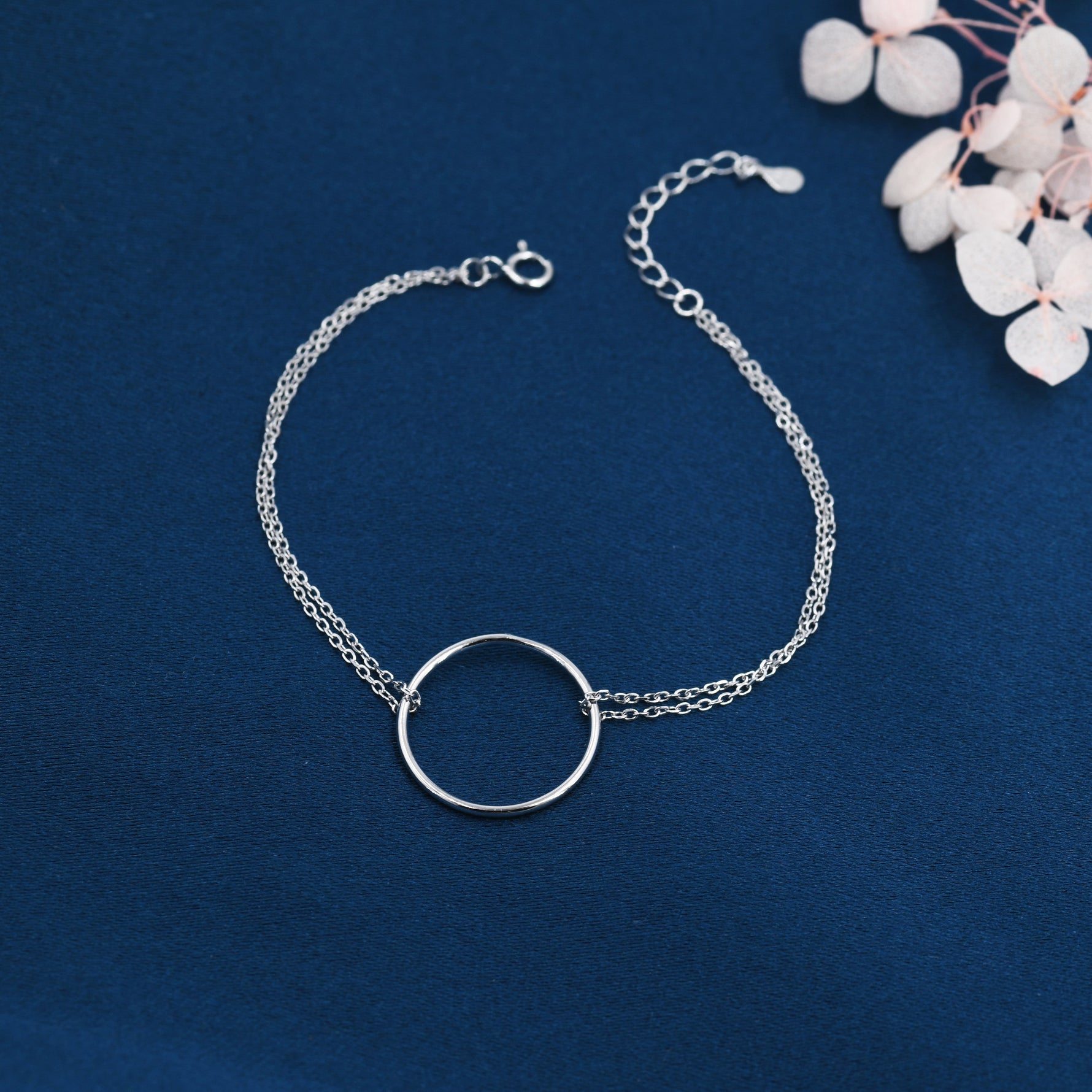 Open Circle Bracelet in Sterling Silver, Silver or Gold or Rose Gold, Geometric Circle Bracelet, Minimalist Jewellery