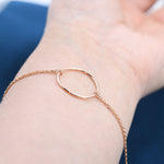 Open Circle Bracelet in Sterling Silver, Silver or Gold or Rose Gold, Geometric Circle Bracelet, Minimalist Jewellery