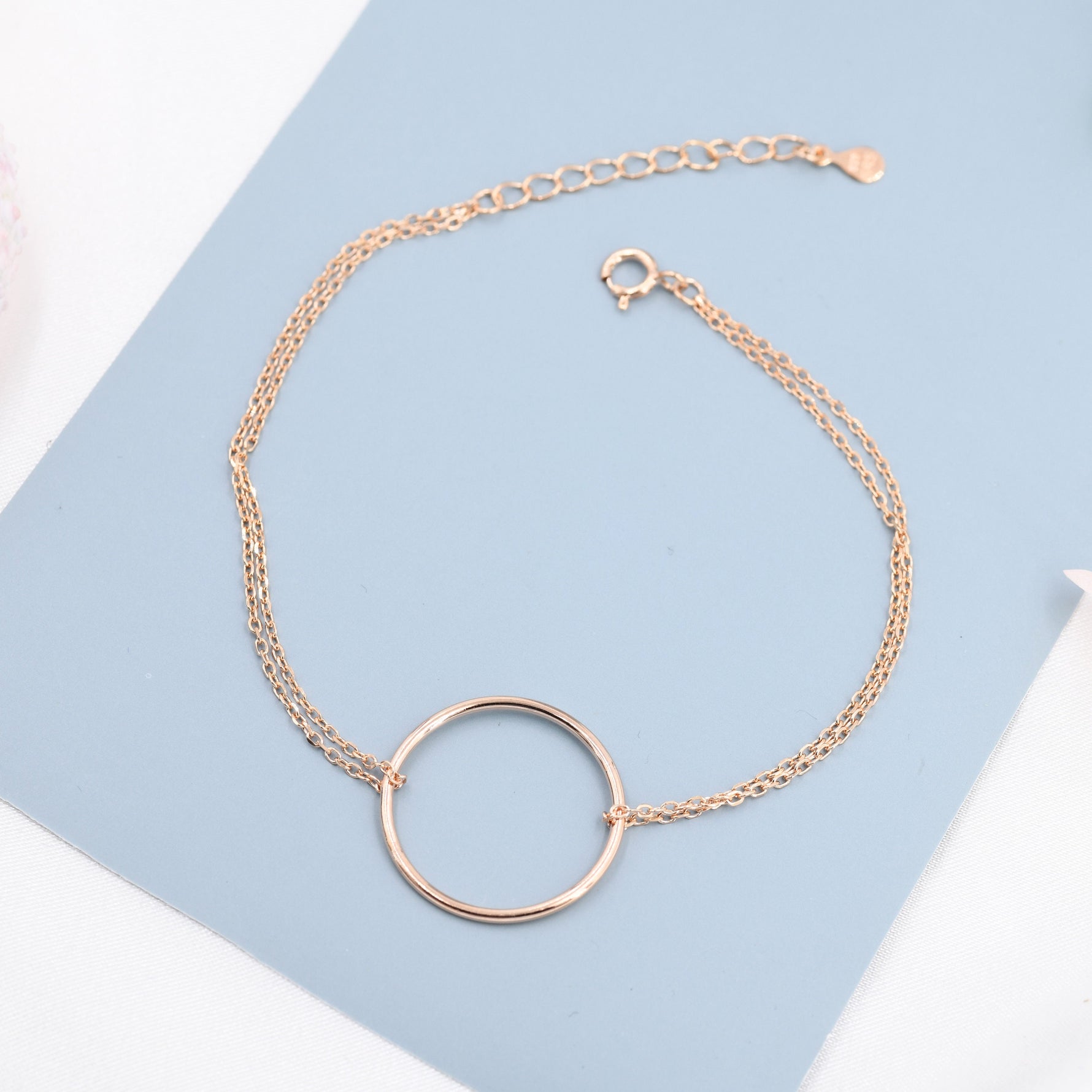 Open Circle Bracelet in Sterling Silver, Silver or Gold or Rose Gold, Geometric Circle Bracelet, Minimalist Jewellery