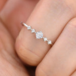 CZ Ring in Sterling Silver, Silver or Gold, Delicate Diamond Ring Ring, Size US 5 - 8