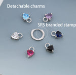 Sterling Silver Mystic Black Trillion Cut CZ Hoop Earrings, Silver or Gold, Triangle Dangle Hoop Earrings, Interchangeable Charm