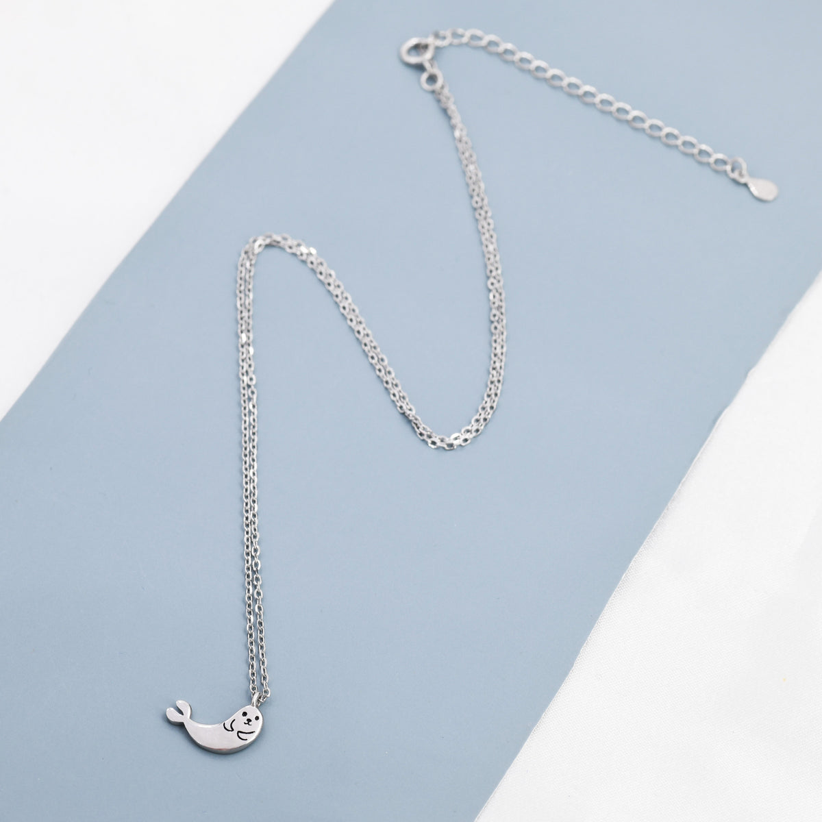 Cute Seal Pendant Necklace in Sterling Silver, Baby Seal Necklace, Nature Inspired Jewellery, Dainty and Delicate, Kawaii Necklace