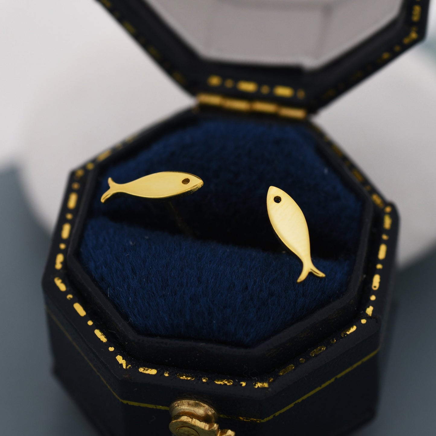 Little Fish Stud Earrings in Sterling Silver, Petite Fish Stud Earrings, Silver or Gold, Ocean Animal Stud, Cute, Pet Earrings