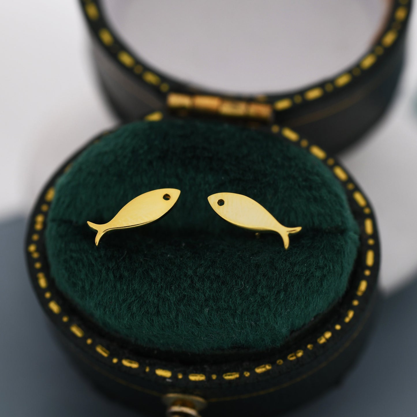 Little Fish Stud Earrings in Sterling Silver, Petite Fish Stud Earrings, Silver or Gold, Ocean Animal Stud, Cute, Pet Earrings