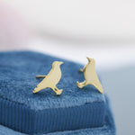 Crow Bird Stud Earrings in Sterling Silver, Silver or Gold, Crow Earrings, Animal Earrings, Nature Inspired