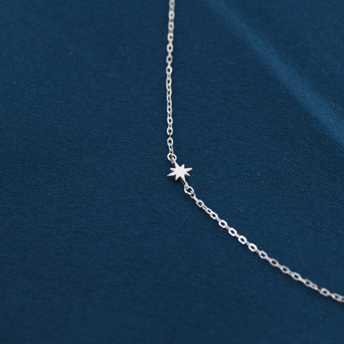 Extra Tiny Starburst Necklace in Sterling Silver, Floating Stars Necklace, Adjustable Length, Extra Small Pendant, 16 inch to 18 inch