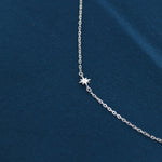 Extra Tiny Starburst Necklace in Sterling Silver, Floating Stars Necklace, Adjustable Length, Extra Small Pendant, 16 inch to 18 inch