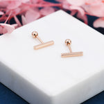 Tiny Bar Screw Back Earrings in Sterling Silver, Silver, Gold or Rose Gold, Piercing Jewellery, Helix Earrings, Cartilage Earrings