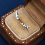 Extra Tiny Shooting Star CZ Stud Earrings in Sterling Silver, Silver or Gold, Curved CZ Bar Earrings, Stacking Earrings