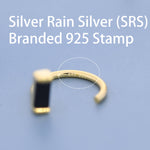 Black Baguette Cut CZ Huggie Hoop Earrings in Sterling Silver, Silver or Gold, Open Hoops, Pull-Through Threader Earrings,