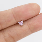 Tiny Tourmaline Pink CZ Heart Stud Earrings in Sterling Silver, Silver or Gold, CZ Crystal Heart Earrings, Stacking Earrings
