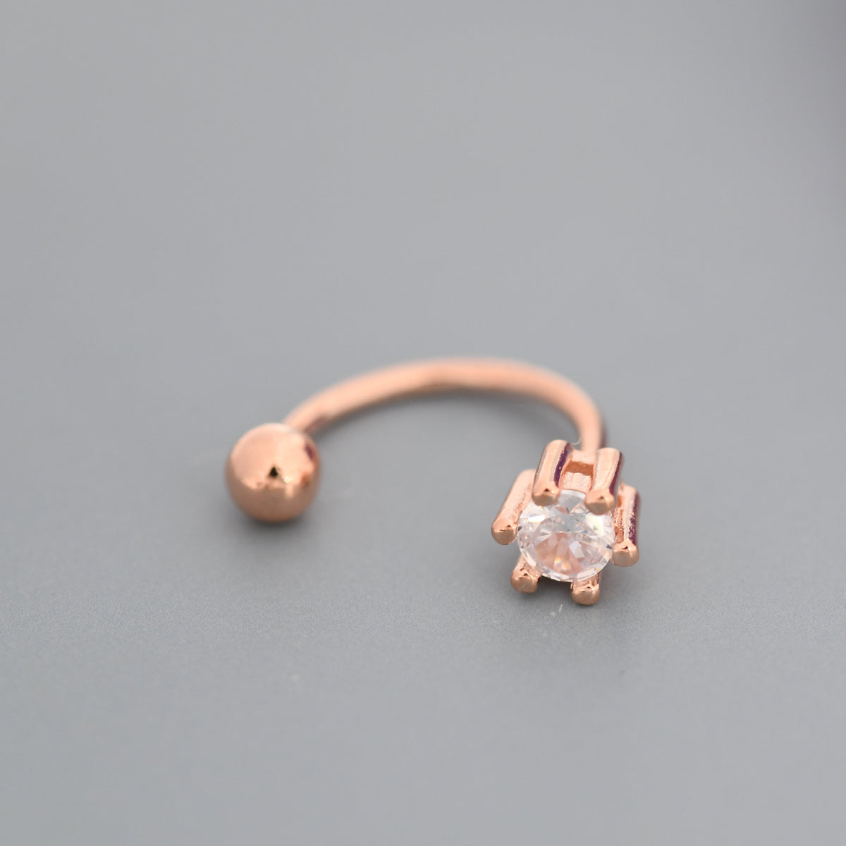 Huggie Hoop Earrings (2pc) with Screw Back in Sterling Silver, Sparkly CZ Crystals (Lab Diamond), Curved Barbell Earrings