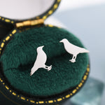 Crow Bird Stud Earrings in Sterling Silver, Silver or Gold, Crow Earrings, Animal Earrings, Nature Inspired