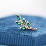 Emerald Green Leaf Stud Earrings in Sterling Silver, Silver or Gold, Olive Branch Earrings, Olive Leaf Earrings, Nature Inspired