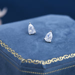Sterling Silver Pear Cut CZ Earrings, Droplet Diamond Earrings, April Birthstone CZ Earrings, Silver, Gold or Rose Gold