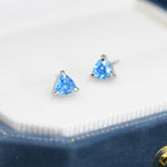 Trillion Cut CZ Stud Earrings in Sterling Silver, Silver or Gold, Cubic Zirconia Crystal Earrings