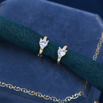 Heart CZ Huggie Hoop in Sterling Silver, Silver or Gold, 8mm Inner Diameter, Stacking Earrings
