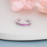 Ruby Red CZ Ear Cuff in Sterling Silver, Silver or Gold, Simple Piercing Free Earrings, Minimalist Ear Cuff, Ruby Pink Cuff