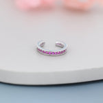 Ruby Red CZ Ear Cuff in Sterling Silver, Silver or Gold, Simple Piercing Free Earrings, Minimalist Ear Cuff, Ruby Pink Cuff