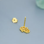 Hamsa Hand Stud Earrings in Sterling Silver, Silver or Gold, Evil Eye Earrings, Hand Earrings