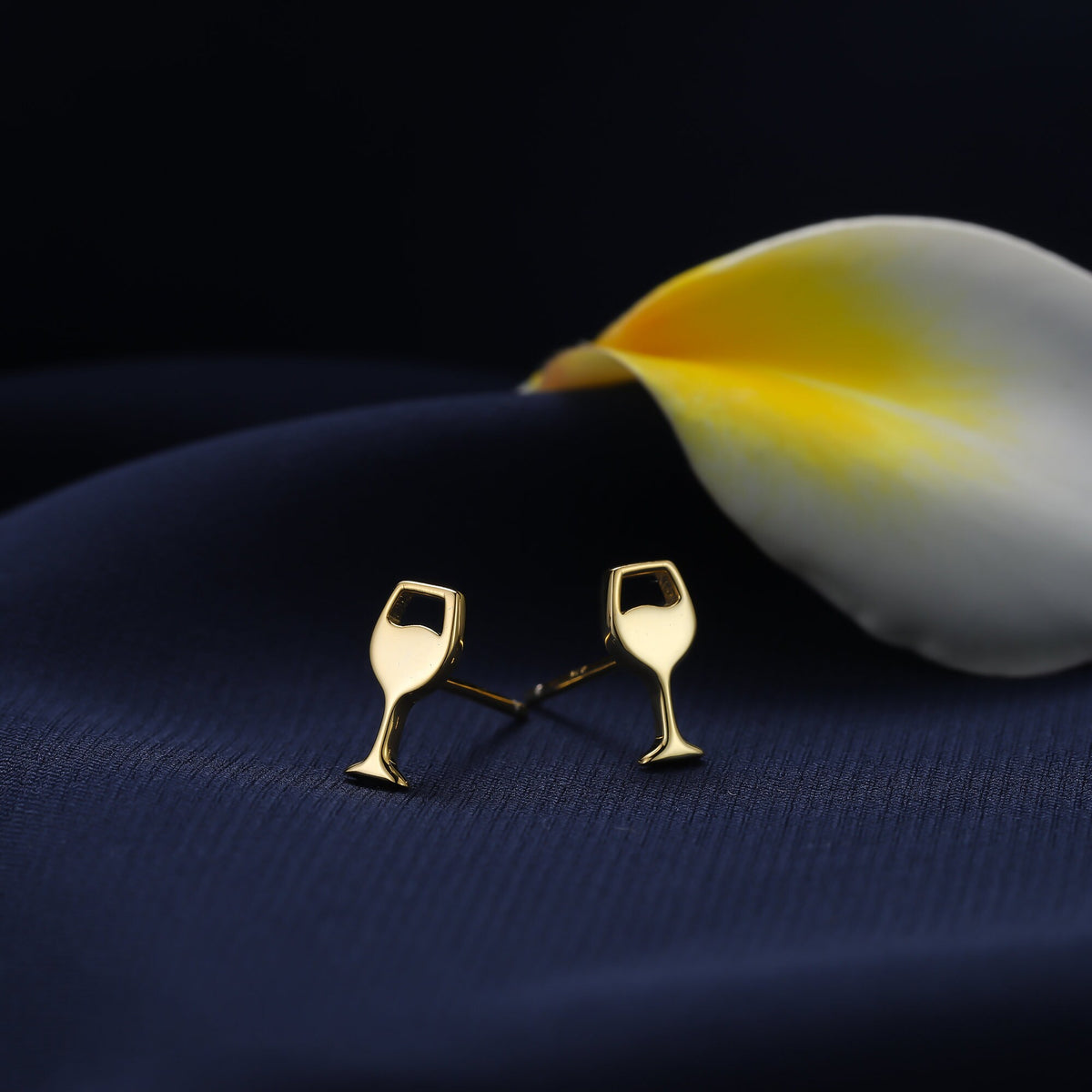 Extra Tiny Wine Glass Stud Earrings in Sterling Silver, Silver or Gold, Wine Earrings, Wine Glass Earrings, Cocktail Earrings