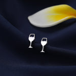 Extra Tiny Wine Glass Stud Earrings in Sterling Silver, Silver or Gold, Wine Earrings, Wine Glass Earrings, Cocktail Earrings