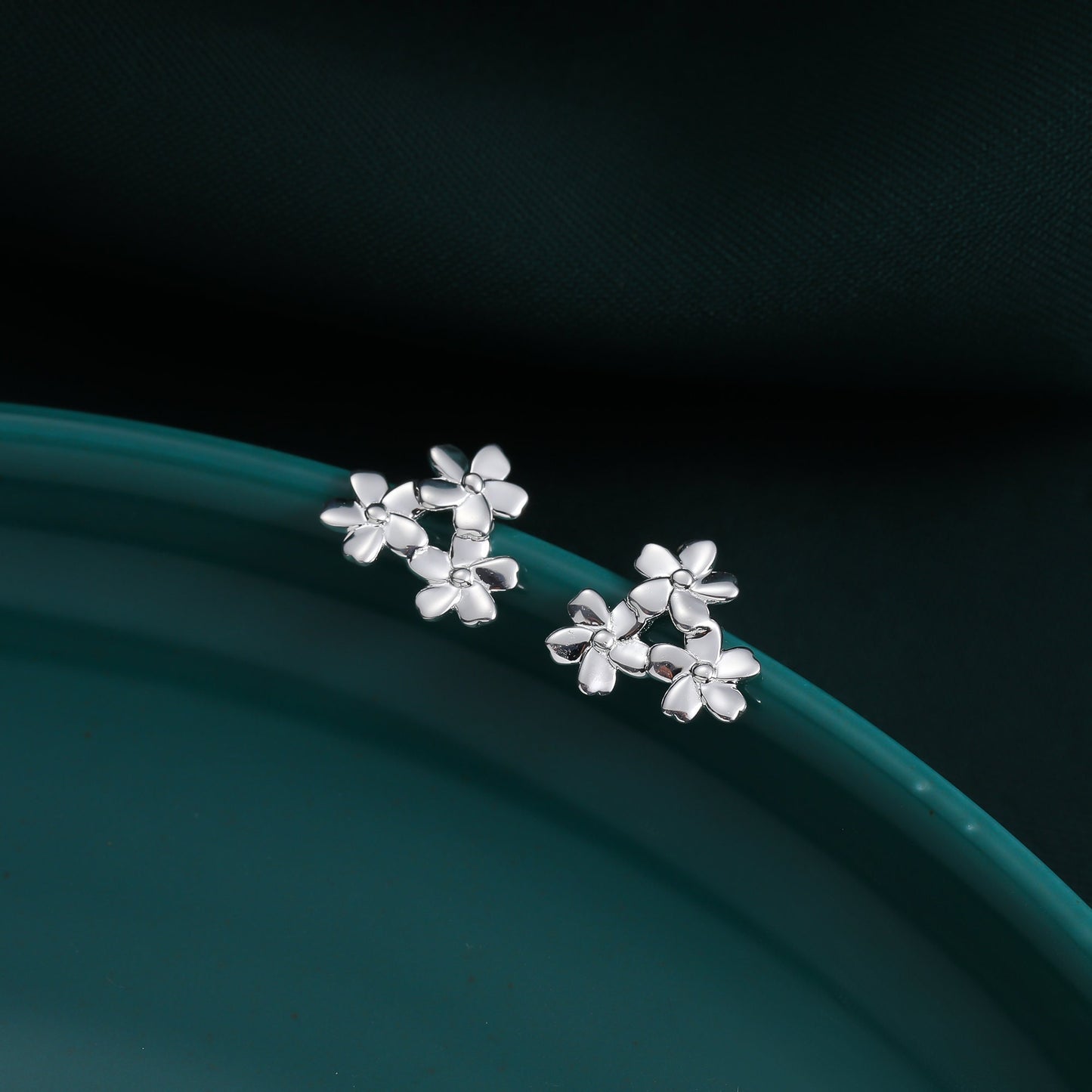 Cherry Blossom Flower Stud Earrings in Sterling Silver,  Cherry Blossom Flower Earrings, Daisy Earrings, Flower Bouquets Earrings