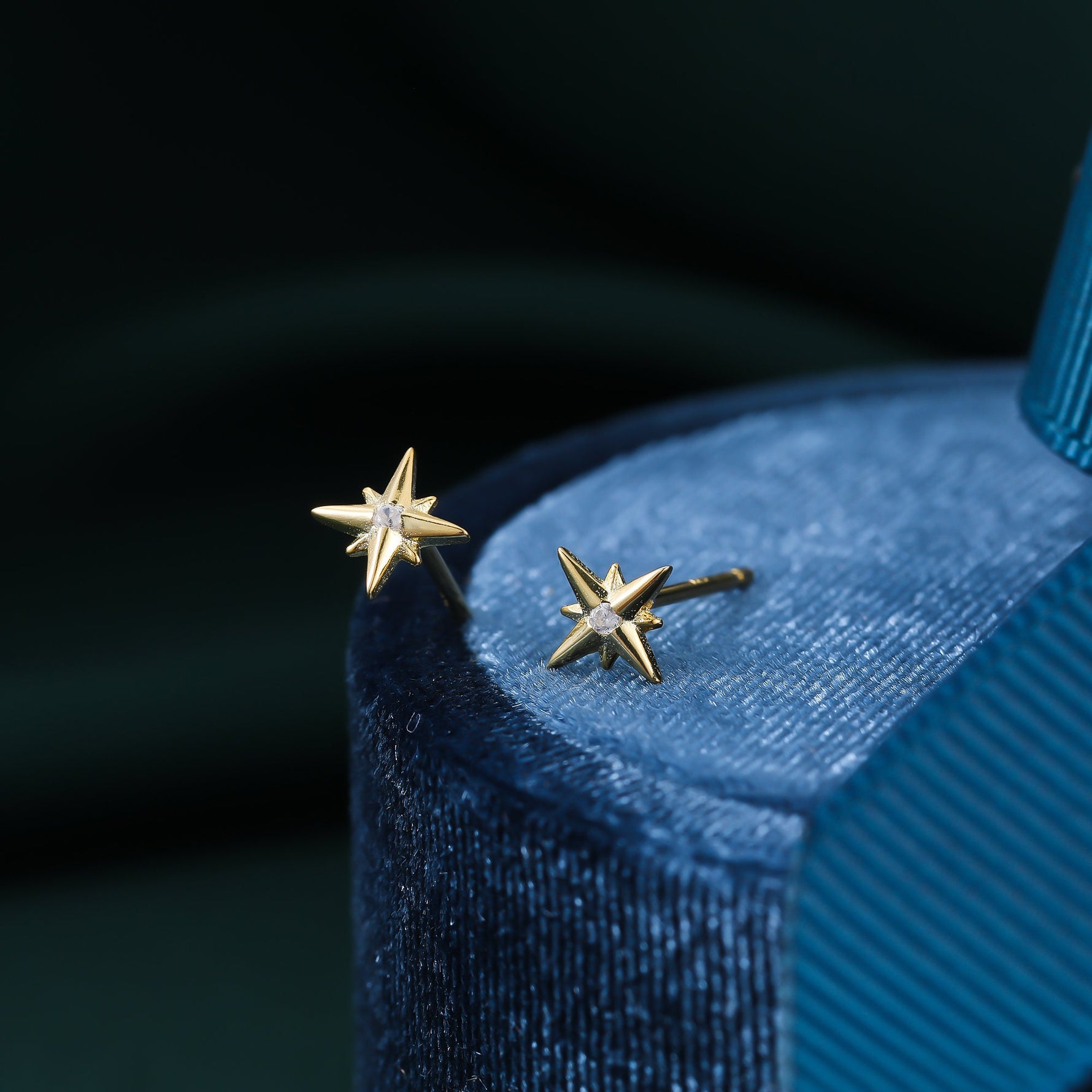 Tiny Starburst Stud Earrings in Sterling Silver, Silver, Gold or Rose Gold, Star Earrings, Sunburst Earrings, Celestial Jewellery