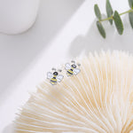 Enamel Bumble Bee Stud Earrings in Sterling Silver, Earrings, Tiny Bee Earrings, Tiny Bee Stud, Silver Bee Earrings, Sterling Silver Bee