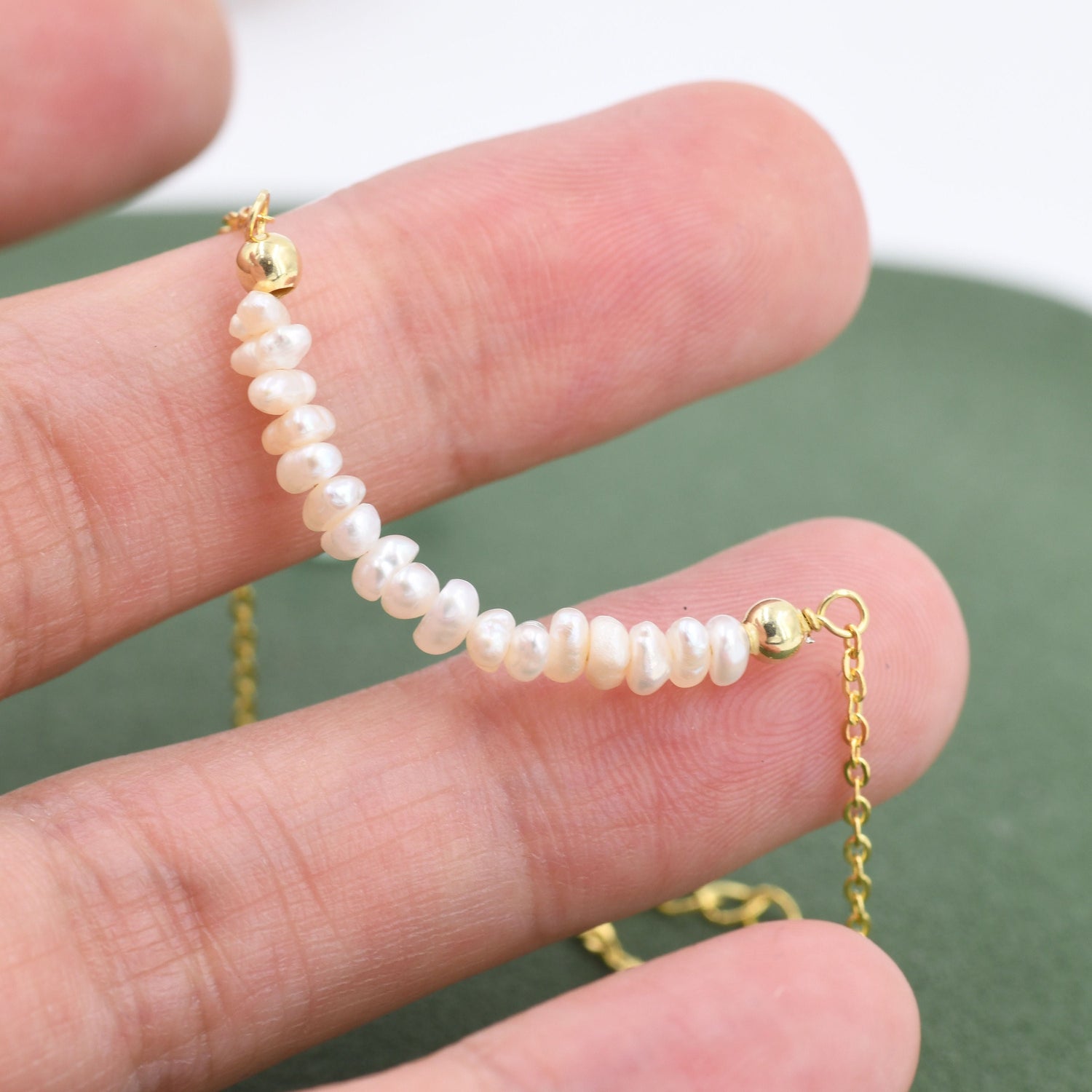 Sterling Silver Irregular Shape Freshwater Pearl Necklace, Delicate Layering Pearl Necklace, Baroque Pearl Bracelet, Real Fresh Water Pearl