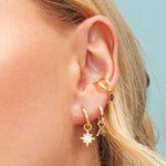 Chunky Cross Ear Cuff in Sterling Silver, Simple Piercing Free Earrings, Minimalist Ear Cuff