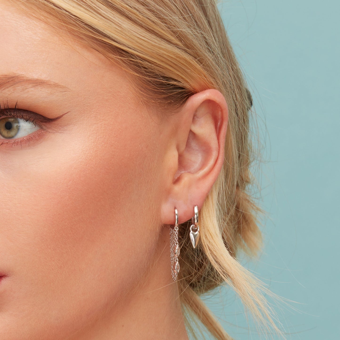 Sterling Silver Heart Charms for Huggie Hoops, Silver or Gold or Rose Gold, Detachable Heart Shape Charms for Hoop Earrings