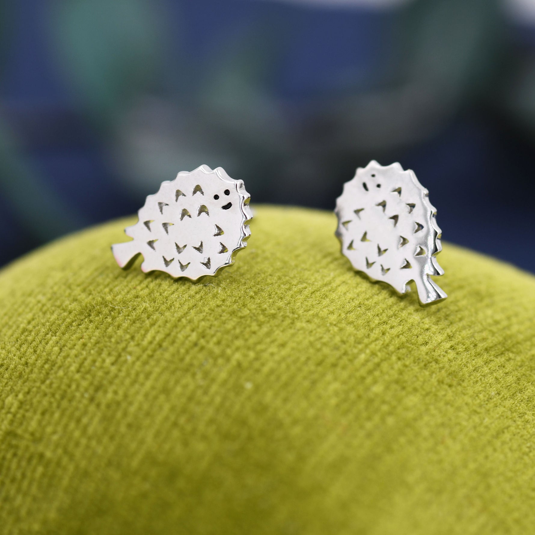 Sterling Silver Puffer Fish Stud Earrings in Sterling Silver, Silver Fish Earrings, Silver Puffer Fish Earrings, Silver or Gold, Blowfish