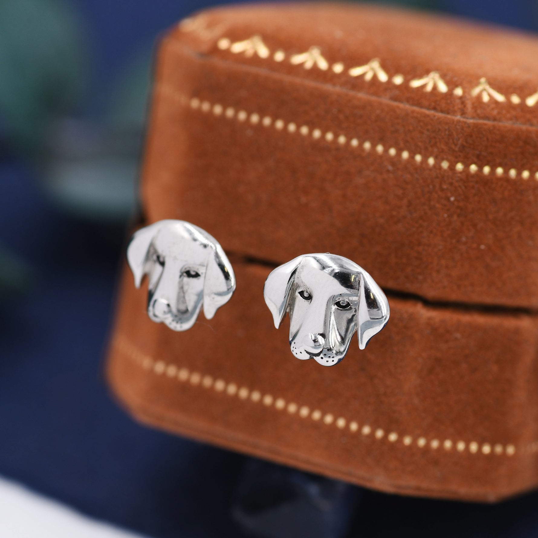 Labrador Dog Stud Earrings in Sterling Silver, Silver or Gold, Silver Labrador Earrings, Silver Dog Earrings