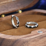 Black Marquise CZ Huggie Hoop in Sterling Silver, Silver or Gold, Minimalist Simple Black Hoop Earrings, Black Diamond Hoops