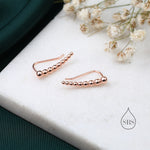 Dotted Pebble Crawler Earrings in Sterling Silver, Silver, Gold or Rose Gold, Beaded Ear Crawlers, Dots Ball Crawler, Bobble Crawlers