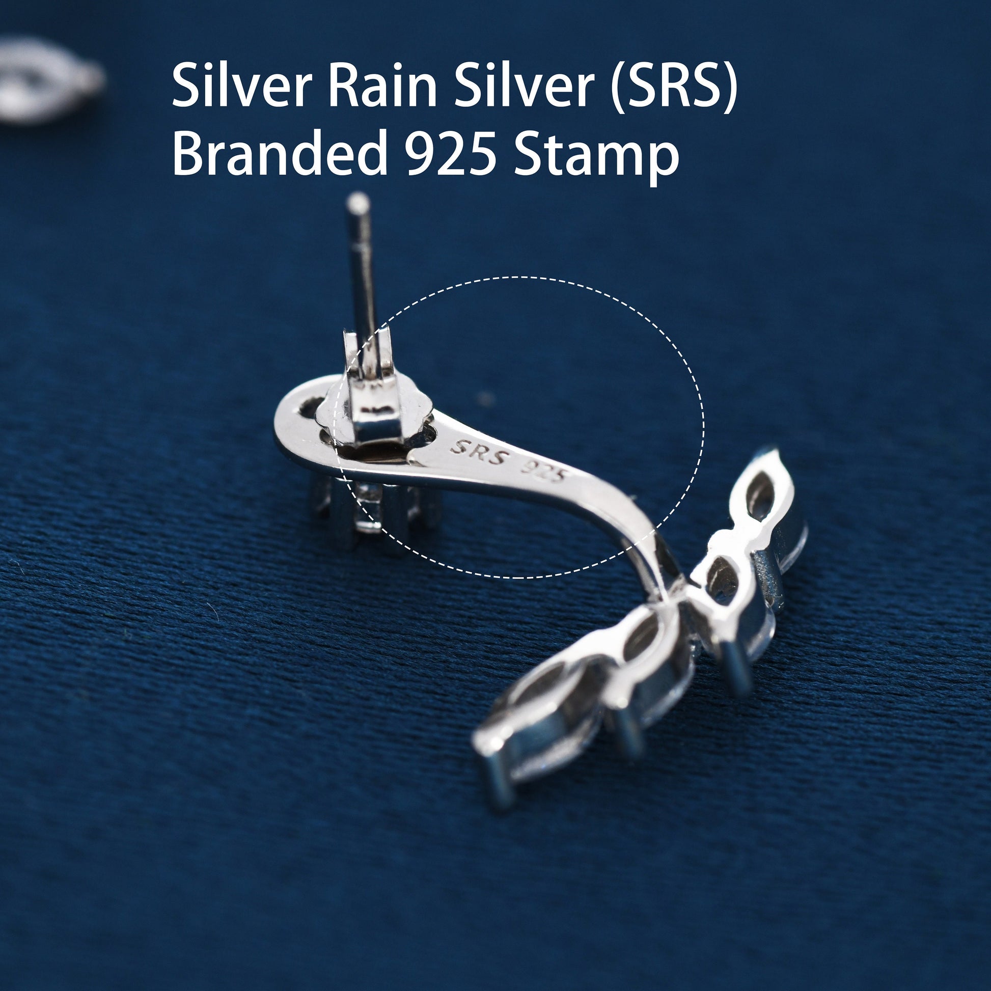 Marquise CZ Cluster Ear Jacket in Sterling Silver, Silver or Gold, CZ Ear Jacket, Marquise CZ, Front and Back Earrings