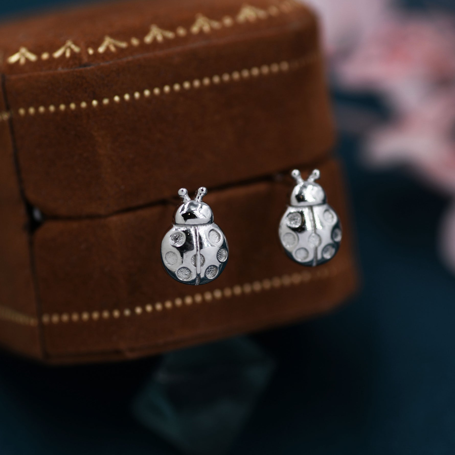 Enamelled 925 Sterling Silver Ladybug Earrings Enamelled 925 Sterling Silver Ladybug Earrings