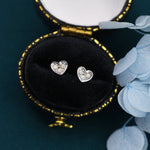 Extra Tiny Opal Heart Stud Earrings in Sterling Silver - Gold, Rose Gold and Silver Petite Stud Earrings