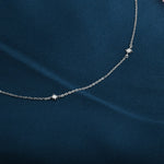 Extra Tiny Starburst Necklace in Sterling Silver, Floating Stars Necklace, Adjustable Length, Extra Small Pendant, 16 inch to 18 inch