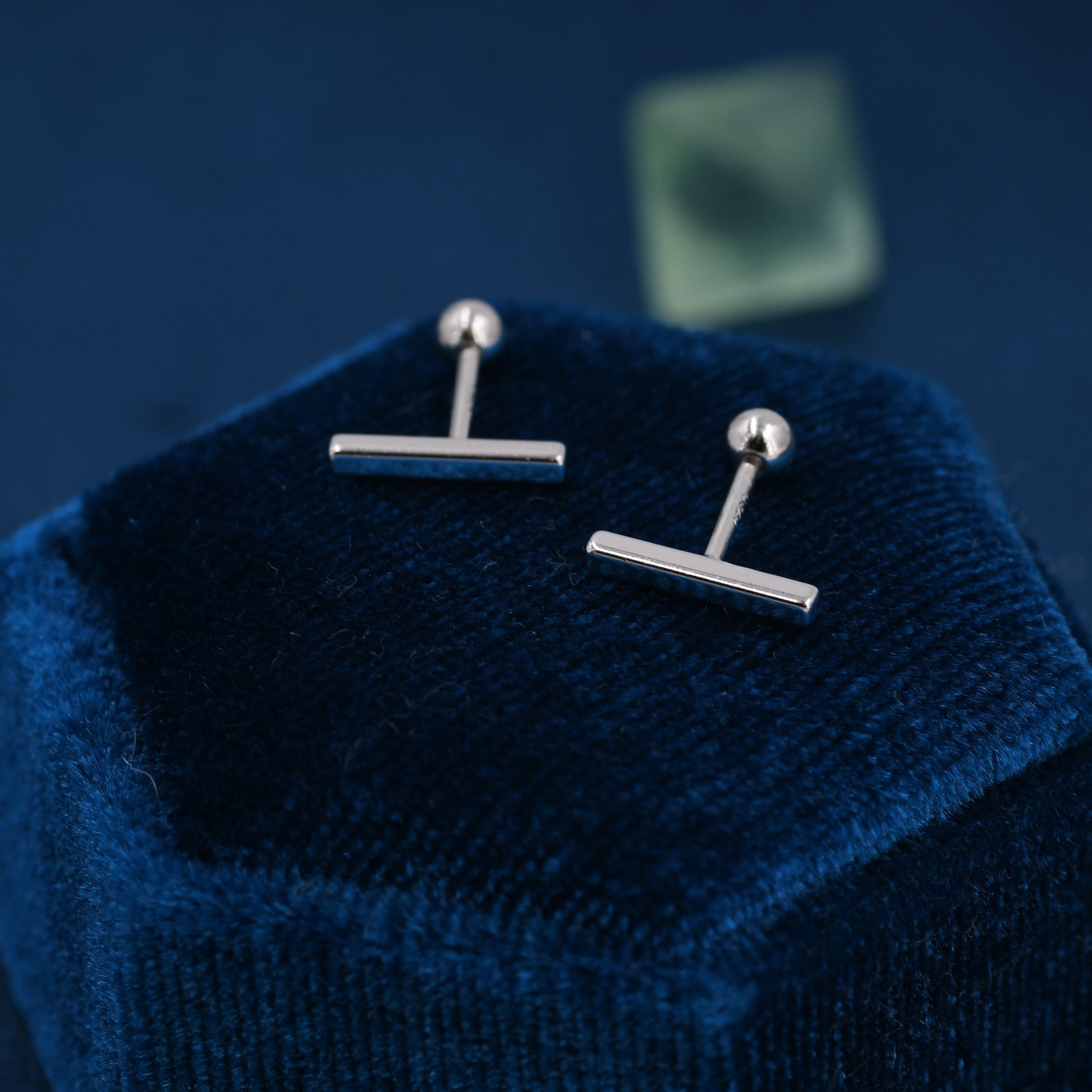Tiny Bar Screw Back Earrings in Sterling Silver, Silver, Gold or Rose Gold, Piercing Jewellery, Helix Earrings, Cartilage Earrings