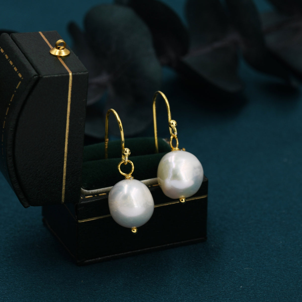 Genuine Baroque Pearl Dangle Earrings in Sterling Silver, Keshi Pearl Earrings, Natural Freshwater Pearls, Silver or Gold