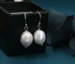 Genuine Baroque Pearl Dangle Earrings in Sterling Silver, Keshi Pearl Earrings, Natural Freshwater Pearls, Silver or Gold