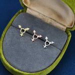 Trans Symbol Stud Earrings in Sterling Silver, Silver Gold or Rose Gold, Transgender Earrings, Pride Earrings