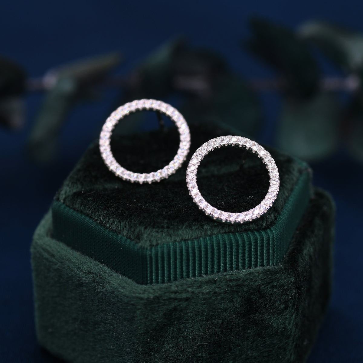 CZ Open Circle Stud Earrings